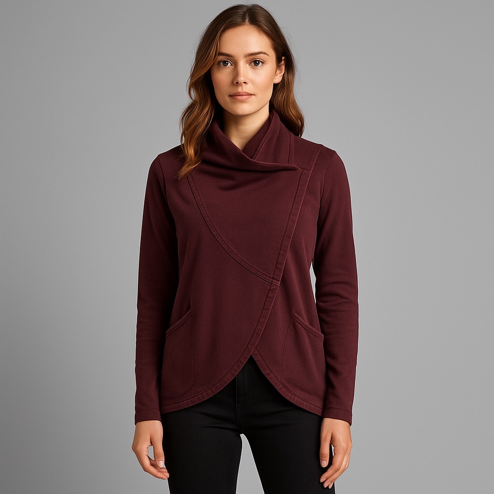 🍷 Lululemon Asymmetrical Wrap Jacket — Burgundy Women’s 6‎